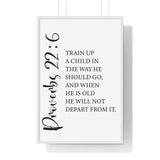 Faith Culture - Proverbs 22:6 Christian Scripture Wall Art Train Up a Child 24″ x 36″ White