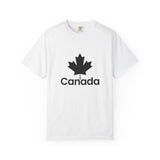 Faith Culture - Black Maple Leaf Canada Unisex T-Shirt β White | Minimalist Patriotic Tee