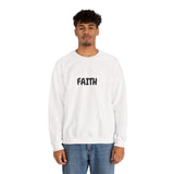 Faith Culture β Faith Unisex Crewneck Sweatshirt β White | Minimalist Christian Sweatshirt for Everyday Encouragement