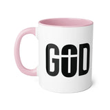 Faith Culture - GOD of the Cross - Christian Accent Coffee Mug, 11oz Pink 11oz