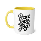 Faith Culture - Peace Love Joy - Christian Coffee Mug, 11oz
