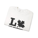 Faith Culture β LOVE Maple Leaf Crewneck Sweatshirt β White | Minimalist Canadian-Inspired Design