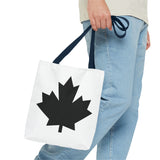 Faith Culture – Black Maple Leaf Tote Bag | Modern Minimalist Canadian Carryall 13" × 13'' Navy