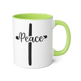Faith Culture - Peace in Christ - Christian Accent Coffee Mug, 11oz Light Green 11oz
