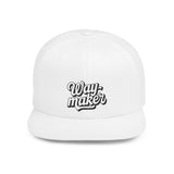 Faith Culture - Way Maker - Christian Snapback Hat, Flat Bill Cap for Men and Women One size White