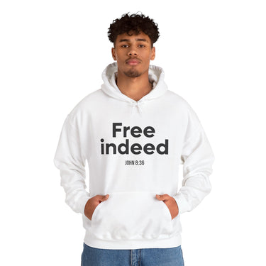Free Indeed Christian Hoodie | John 8:36 Bible Verse Apparel