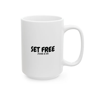 Faith Culture - Set Free Christian Coffee Mug β John 8:36 Scripture Mug, 11oz & 15oz