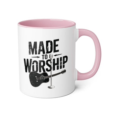 Faith Culture - Made to Worship - Christian Accent Coffee Mug, 11oz Pink 11oz