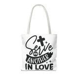 Faith Culture - Serve One Another in Love Christian Tote Bag - Galatians 5:13 Bible Verse