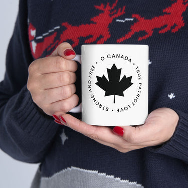 Faith Culture – O Canada True Patriot Love Mug – 11oz & 15oz | Minimalist Black Canadian Heritage Cup