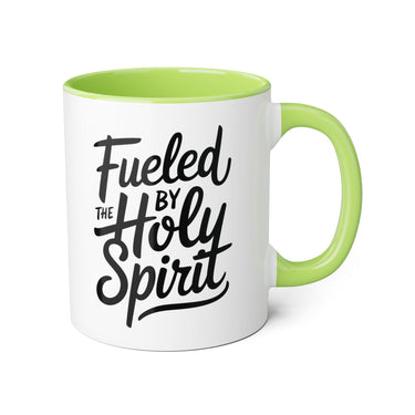 Faith Culture - Fueled by the Holy Spirit - Christian Accent Coffee Mug, 11oz Light Green 11oz