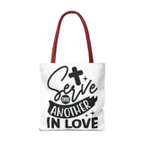 Faith Culture - Serve One Another in Love Christian Tote Bag - Galatians 5:13 Bible Verse