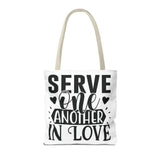 Faith Culture - Serve One Another in Love Christian Tote Bag - Galatians 5:13 Bible Verse