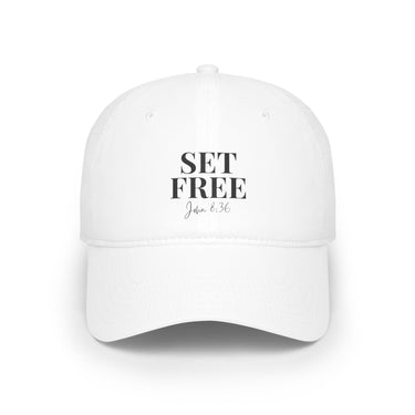 Faith Culture – Set Free John 8:36 Christian Baseball Cap | Inspirational Cotton Hat for Everyday Wear White One size