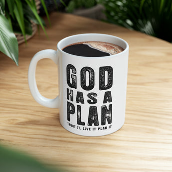 GOD Has a Plan Ceramic Mug - Faithful Reminder for Jesus Followers, Church Gift, 11oz
