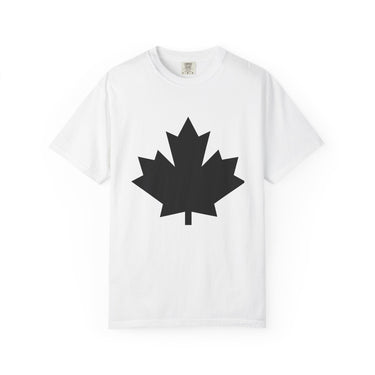 Faith Culture - Bold Black Maple Leaf Unisex T-Shirt β White | Minimalist Canadian Pride Tee