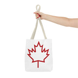 Faith Culture β Bold Maple Leaf Outline Tote Bag | Everyday Canadian Pride Carryall 13" Γ 13'' Beige