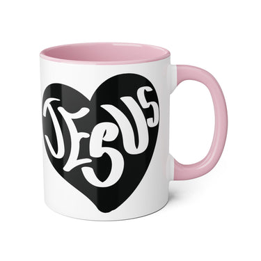 Faith Culture - Jesus in My Heart - Christian Accent Coffee Mug, 11oz Pink 11oz