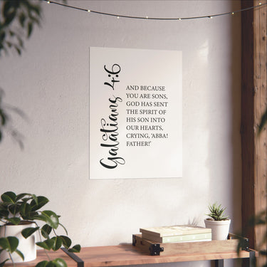 Faith Culture - Abba Father Christian Poster Galatians 4:6 Scripture Wall Art 18″ x 24″ Matte