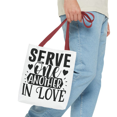 Faith Culture - Serve One Another in Love Christian Tote Bag - Galatians 5:13 Bible Verse