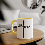 Faith Culture - Peace in Christ - Christian Accent Coffee Mug, 11oz Yellow 11oz