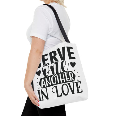 Faith Culture - Serve One Another in Love Christian Tote Bag - Galatians 5:13 Bible Verse