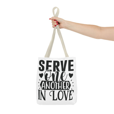 Faith Culture - Serve One Another in Love Christian Tote Bag - Galatians 5:13 Bible Verse
