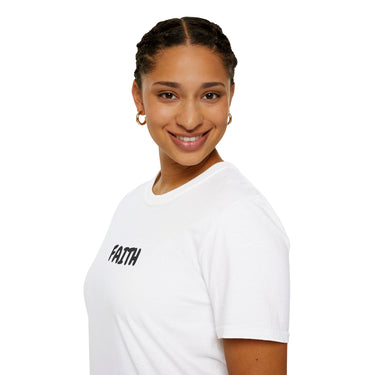 Faith Culture – Faith Unisex T-Shirt – White | Minimalist Christian T-Shirt Rooted in Hebrews 11:1