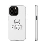 Faith Culture – God First Christian Tough Phone Case iPhone 14 Pro Max Glossy