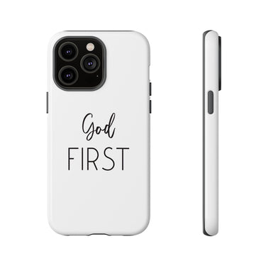 Faith Culture – God First Christian Tough Phone Case iPhone 14 Pro Max Glossy