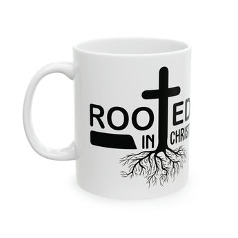 Rooted In Christ Christianity Ceramic Mug - Godly Christian Gift, 11oz