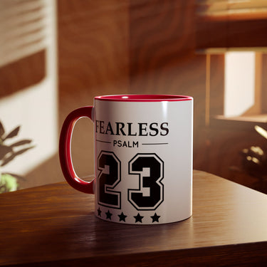 Faith Culture - Fearless Psalm 23 - Christian Accent Coffee Mug, 11oz