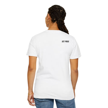Faith Culture – Set Free Christian T-Shirt – White | Minimalist Freedom Tee