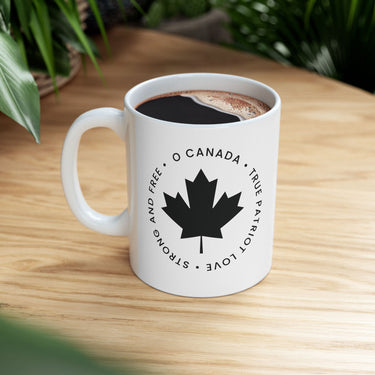 Faith Culture – O Canada True Patriot Love Mug – 11oz & 15oz | Minimalist Black Canadian Heritage Cup