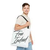 Faith Culture – Free Indeed Christian Tote Bag | Bold Faith Declaration Tote 18" × 18'' Black