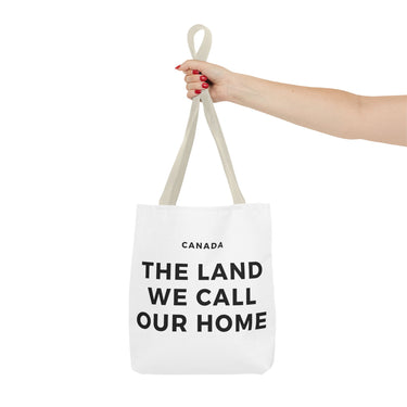 Faith Culture β The Land We Call Our Home Tote Bag | Sentimental Canadian Heritage Carryall 13" Γ 13'' Beige