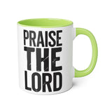 Faith Culture - Praise the Lord - Christian Accent Coffee Mug, 11oz Light Green 11oz