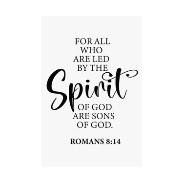 Faith Culture - Romans 8:14 Christian Poster Led by the Spirit Scripture Wall Art
