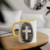 Faith Culture - Marked by the Cross - Christian Accent Coffee Mug, 11oz Yellow 11oz