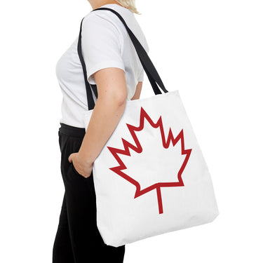 Faith Culture β Bold Maple Leaf Outline Tote Bag | Everyday Canadian Pride Carryall 18" Γ 18'' Black