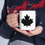 Faith Culture – Black Maple Leaf Mug – 11oz & 15oz | Bold Canadian Identity Cup 11oz