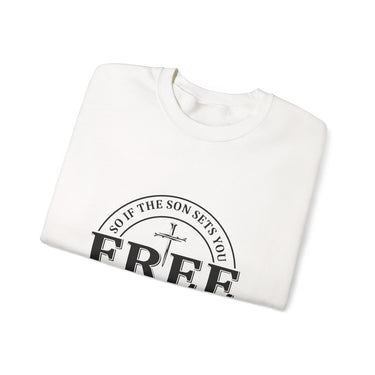 Faith Culture β Set Free Christian Crewneck Sweatshirt β White | John 8:36