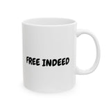Faith Culture - Free Indeed Christian Coffee Mug – Inspirational Scripture Drinkware, 11oz & 15oz