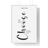 I Chose You framed Christian wall art inspired by John 15:16, white frame with black and white scripture typography