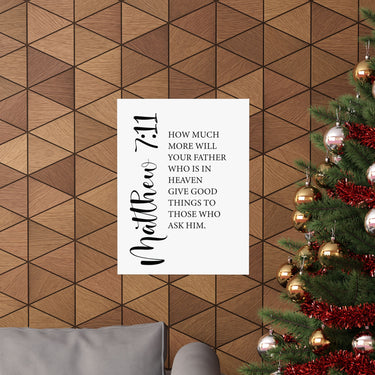 Faith Culture - Matthew 7:11 Christian Poster God Gives Good Things Scripture Wall Art