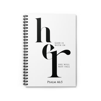 God Is Within Her - Psalm 46:5 - Christian Spiral Notebook - Ruled Line