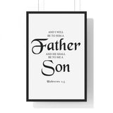 Faith Culture - Hebrews 1:5 Christian Scripture Wall Art Father and Son 20" x 30" Black