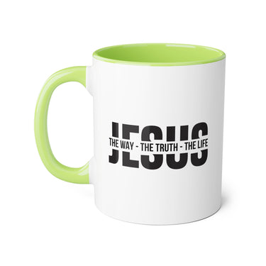 Faith Culture - Jesus The Way, The Truth, The Life - Christian Accent Coffee Mug, 11oz Light Green 11oz
