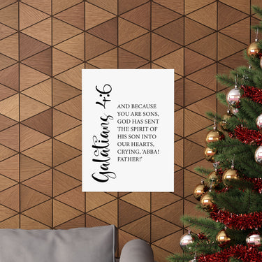 Faith Culture - Abba Father Christian Poster Galatians 4:6 Scripture Wall Art