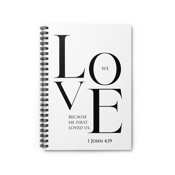 Beloved by God - 1 John 4:19 - Christian Spiral Notebook - Ruled Line